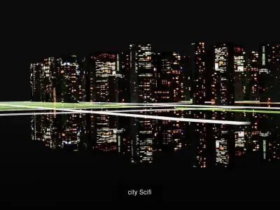 Scifi Collection stool with orange balls 3D Model Pack