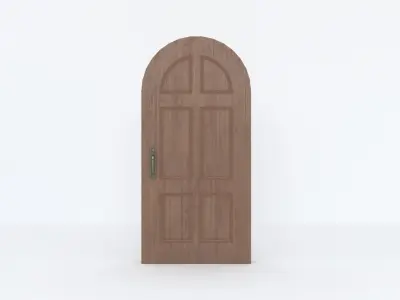 Vintage Wooden Door Low-poly 3D model