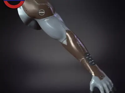 sci fi arm cyborg v5 game ready Low-poly 3D model