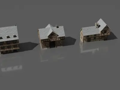 Medieval Village Bundle 01 Low-poly 3D model