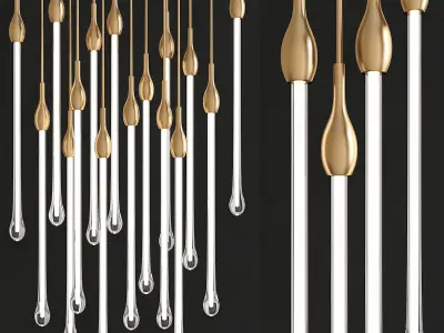 Chandelier 3d model collection 10 Pieces Low-poly 3D model