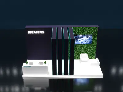 booth 6x3 open 3 side  3D model