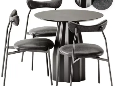 Dragonfly Chair by District Eight and Burin Table by Viccarbe 3D model