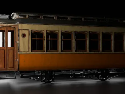 Portuguese Vintage Trolley Porto and Lisbon Style 3D Model Low-poly 3D model
