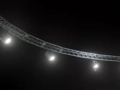 Circle truss with lights Low-poly 3D model