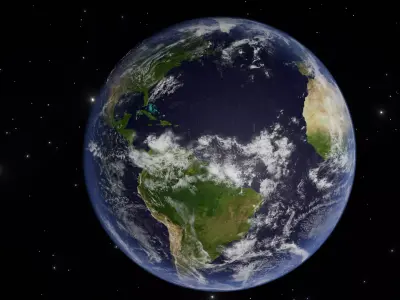 Realistic Earth optimized for real-time-rendering 3D model