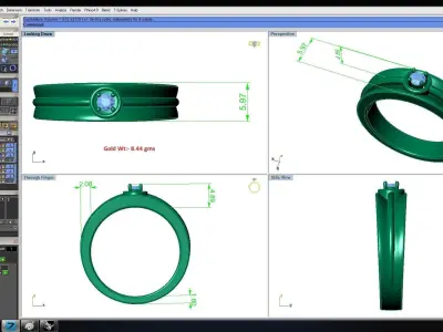 Solitaire Wedding Engagement Women Band Ring 3D print model 6