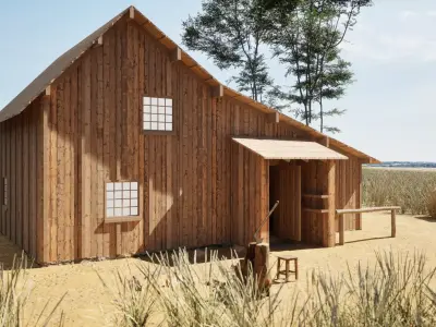 Little House on the Prairie Low-poly 3D model