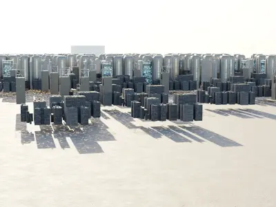 Sci-fi City Buildings 03 Low-poly 3D model