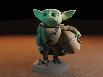 BABY YODA MANDALORIAN 3D print model