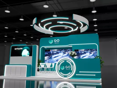 booth 6x6 3 side open  3D model