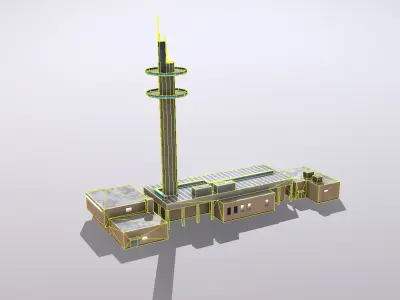 Building Nice France Telecom Low-poly 3D model