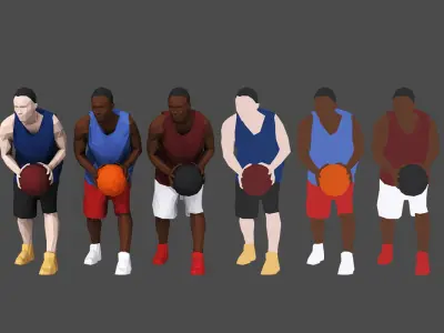Colored Lowpoly People Low-poly 3D model