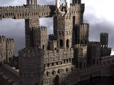 English Norfolk Fort walls Tower Kit bash 2  3D model