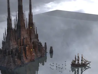 Dark Fantasy Gothic port simple 3D model