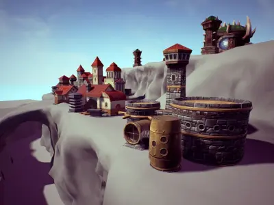 RTS Fantasy Buildings Low-poly 3D model