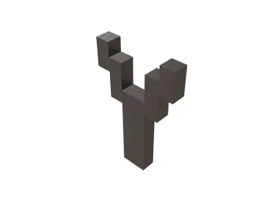 Pixel Font Y v1 001 Low-poly 3D model