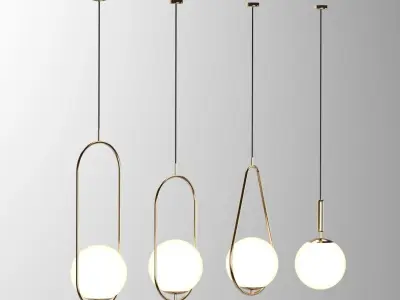 Modern round pendant lamp free Free 3D model