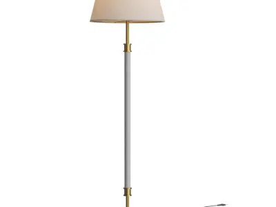 Viator Wrapped Black Leather Floor Lamp 3D model