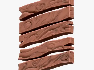 Stylized Wood Planks 3D model