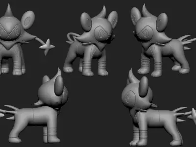 Pokemon - Shinx Luxio and Luxray 3D print model