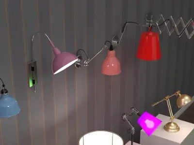 12 home lamps set 3D model