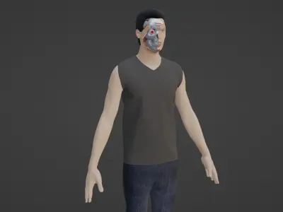 Cyber Character- Robot Man Low-poly 3D model purchase
