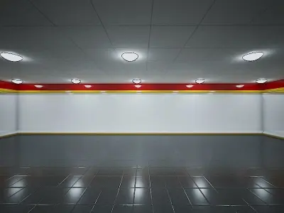 Shopping Centre Hall Low-poly 3D model