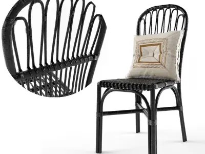 Cuprina Rattan Dining Chair Light Brown 3D model