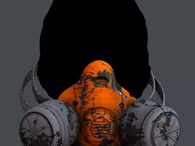 Gas mask helmet 3d model scifi Low-poly Low-poly 3D model Low-poly 3D model