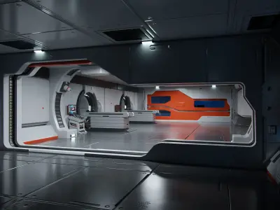 Moon Base Scan Room Low-poly 3D model