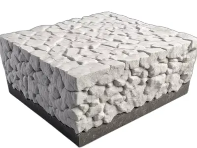 Detailed Cobblestone Pavement Material Block Low-poly 3D model