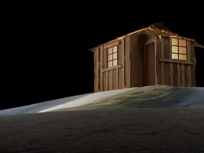 Old wooden cottage 3d model 3D model