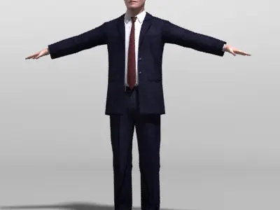 Man in suit - in suit Low-poly 3D model
