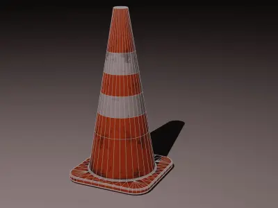 High-Quality Traffic Cone 3D Model  Low-poly 3D model