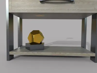 Side Table with Night Light Low-poly 3D model