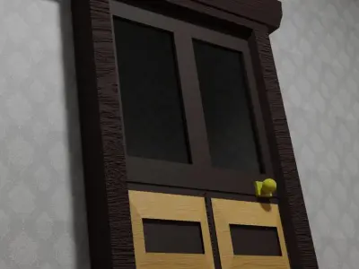 Wood door 3D model