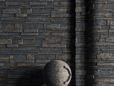H85 Slate Stone - PBR - 4K - Seamless Low-poly 3D model