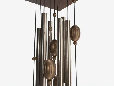 Metal Tube Wind Chimes Feng Shui 3D model