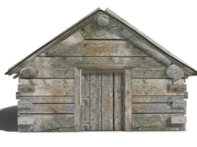 Wooden old raw cellar da1 Low-poly 3D model