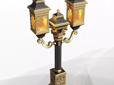 Classic Street Light 0102 Low-poly 3D model