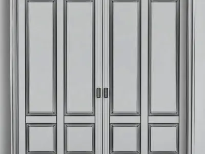 Classic wooden door 3D model