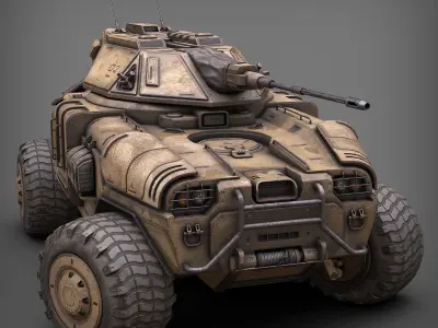 Sci Fi APC low poly set 3D Model Pack