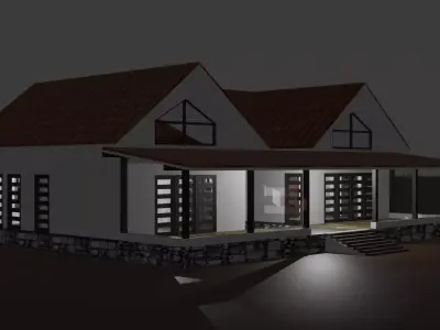 Modern Minimalist House 3D Model  3D model