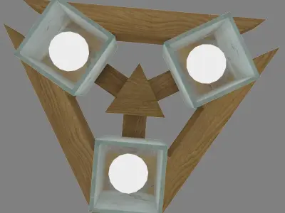 Wooden chandelier Triangula 3D model