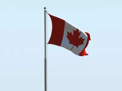 Animated Canada Flag  3D model