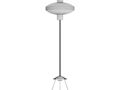 Floor lamp on a tripod with glass shade 3D model