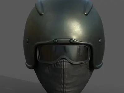 Helmet scifi military combat protection safety futuristic Low-poly 3D model