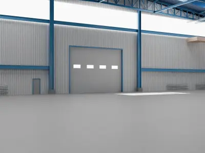 Modern Industrial Robotics Assembly Line in a High-Tech Factory 3D model