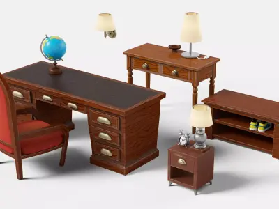 Stylized furniture set 3D model